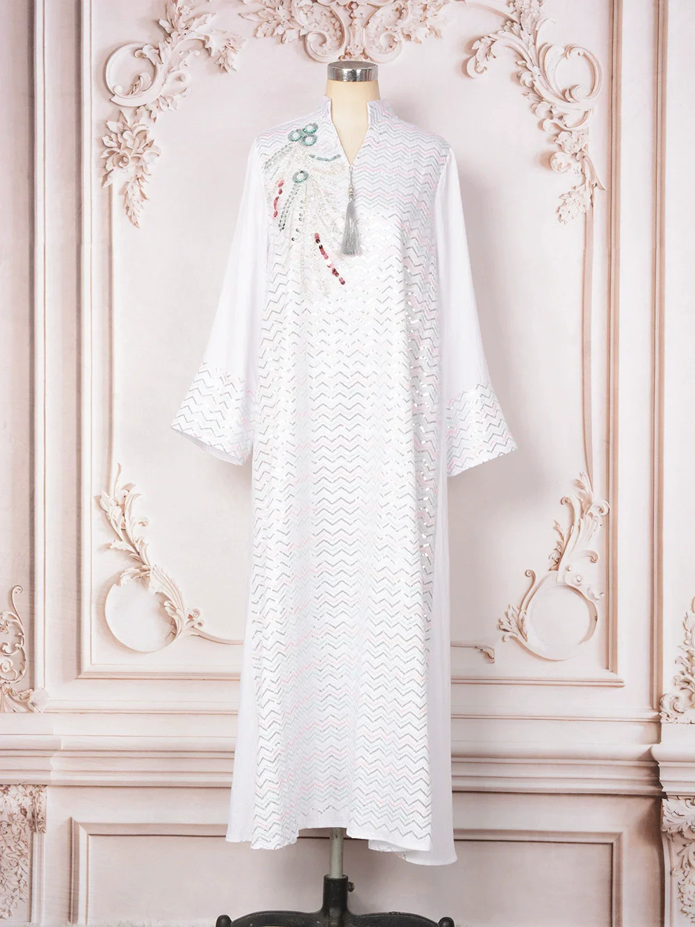 Middle East Saudi Arabia Muslim Luxury Fashion Robe Sparkling Large Size Women's Wear Arab Dubai Dress New Dress