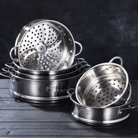 304 Stainless Steel Steamer Basket 16-32cm Thickened Pot Steaming Grid Safe Material Thicken Strainer Food Steam Rack