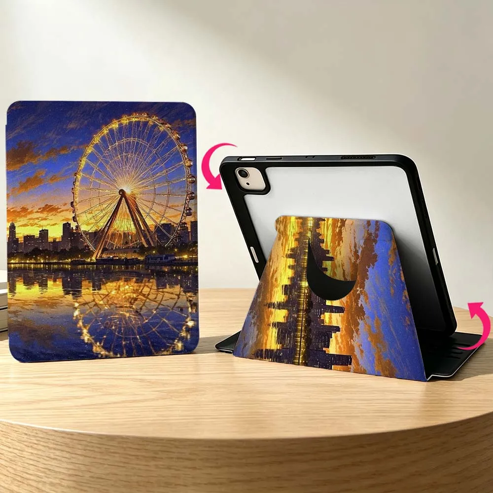 Creative City Patterns For Samsung Galaxy S11 S10 S9 S8 S7 S6 A11 A9 A8 A7 Lite Plus Ultra 360° Rotation Tablet Case Soft