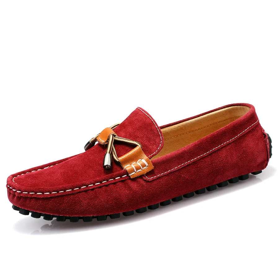 Men's Genuine Leather Driving Shoes Casual Matte Slip-On Lazy Shoes Trendy Spring Summer Rubber Sole Comfortable Men Shoes
