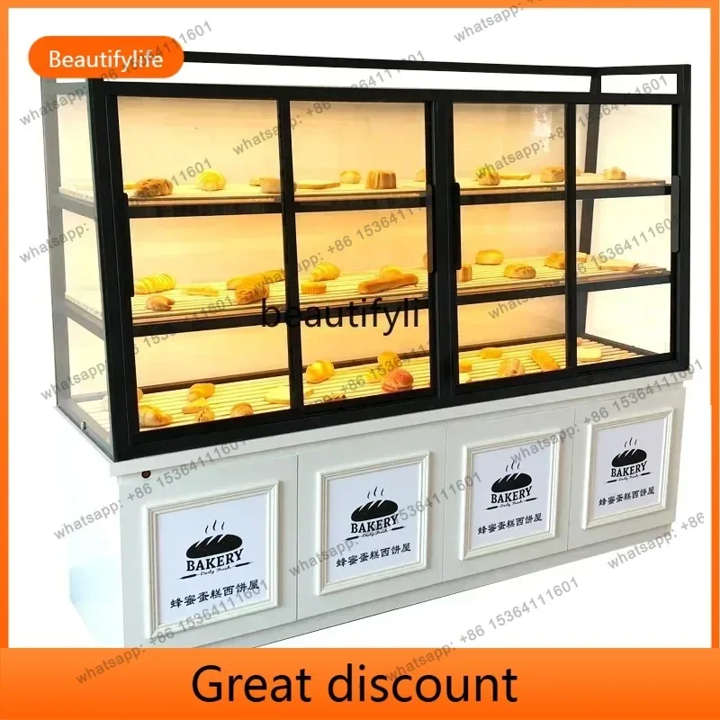 yj9 Cake Shop Showcase Bread Display Glass Commercial Baking Bread Rack Display Rack