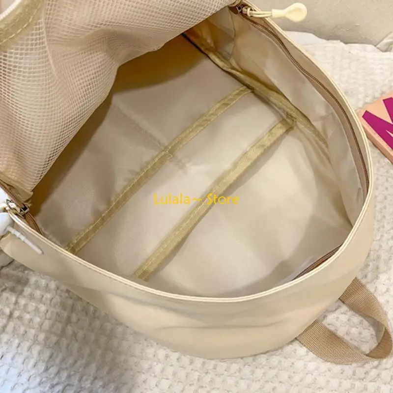 

Y4QA Woman Backpack Nylon Backpack Korean Styles Backpack Solid Color Rucksack Student School Backpack for Everyday