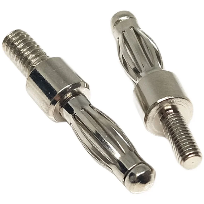 M4/M3 banana plug with screw teeth, pressure rod head welding, high current lantern plug fixture accessory 3MM/4MM