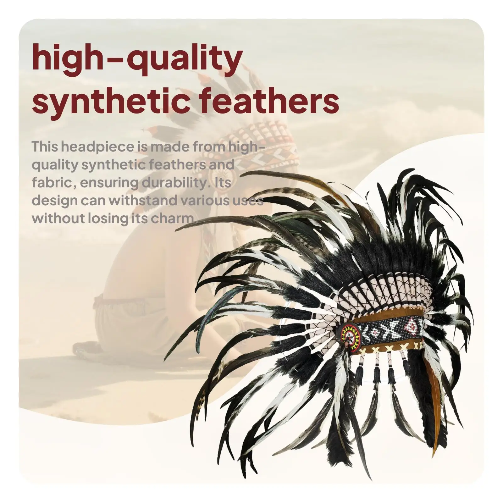 インドの羽根飾り帽子、仮装やロールプレイ、フェスティバル用