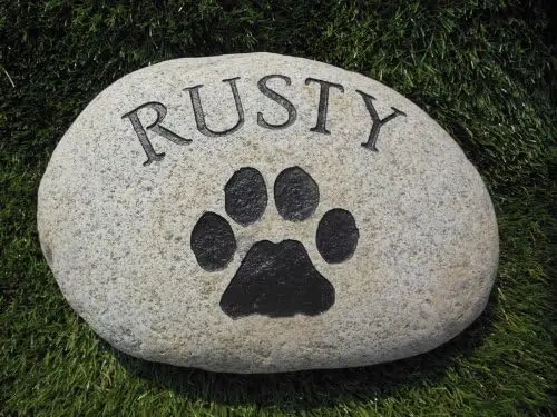 

River Stone Pet Memorial Headstone Grave Marker for Dogs Cats XL Size