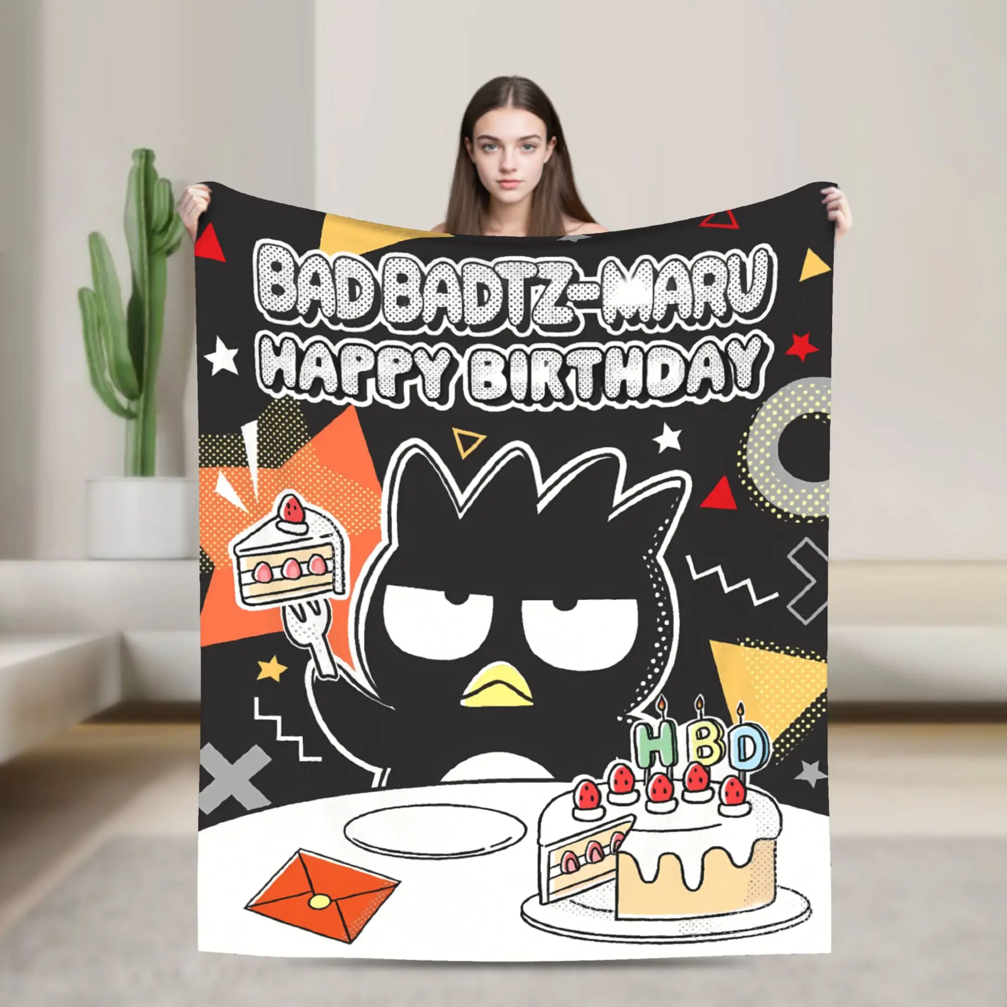 Badtzs Marus Soft Warm Blanket Cute Penguin Boy Girl Plush Throw Blanket Fluffy Bedroom Flannel Bedspread Sofa Bed Cover