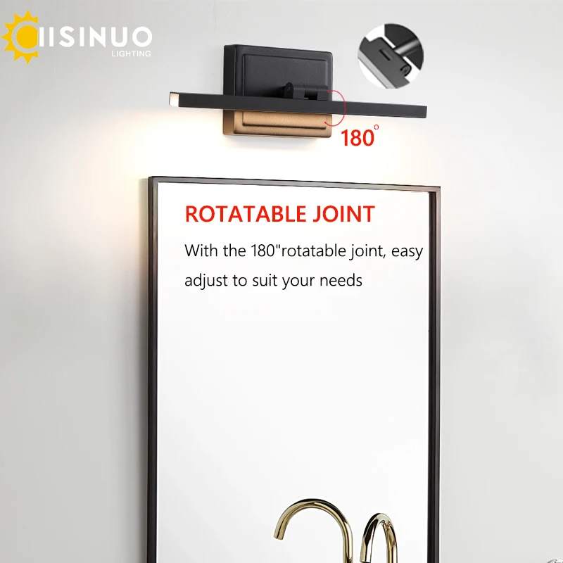 Modern Bathroom Vanity Light LED Dimmable 5CCT Bathroom Light Fixture 180° Rotatable for Over Mirror Bar Bathroom Restroom Decor