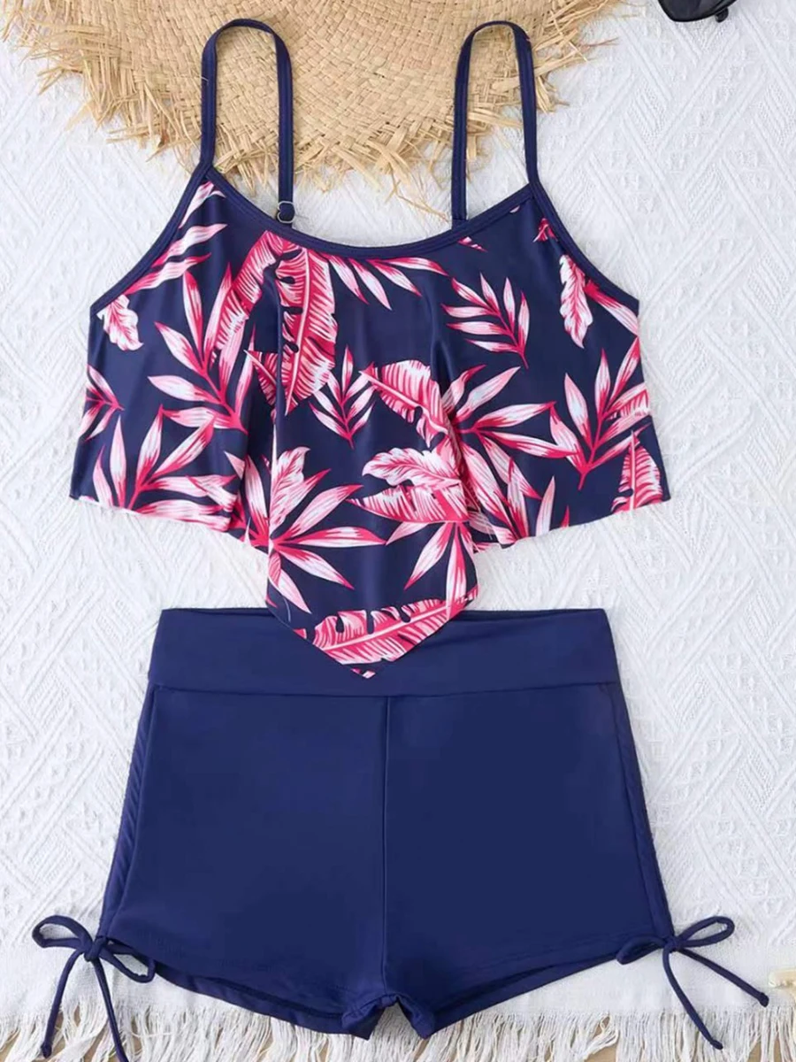 2024 Print Tankini Set 2 Piece Women Swimsuit Sexy High Waist Swimwear Female Bathers Bathing Swimming Suit Summer Beachwear