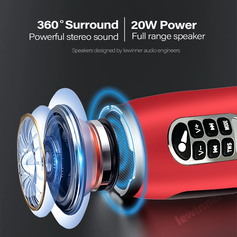 Lewinner L-1238 Karaoke Mikrofon Drahtlose Lautsprecher Bluetooth Mikrofon Für Party Im Freien Singen, Familie Versammlung, Gving Geschenke