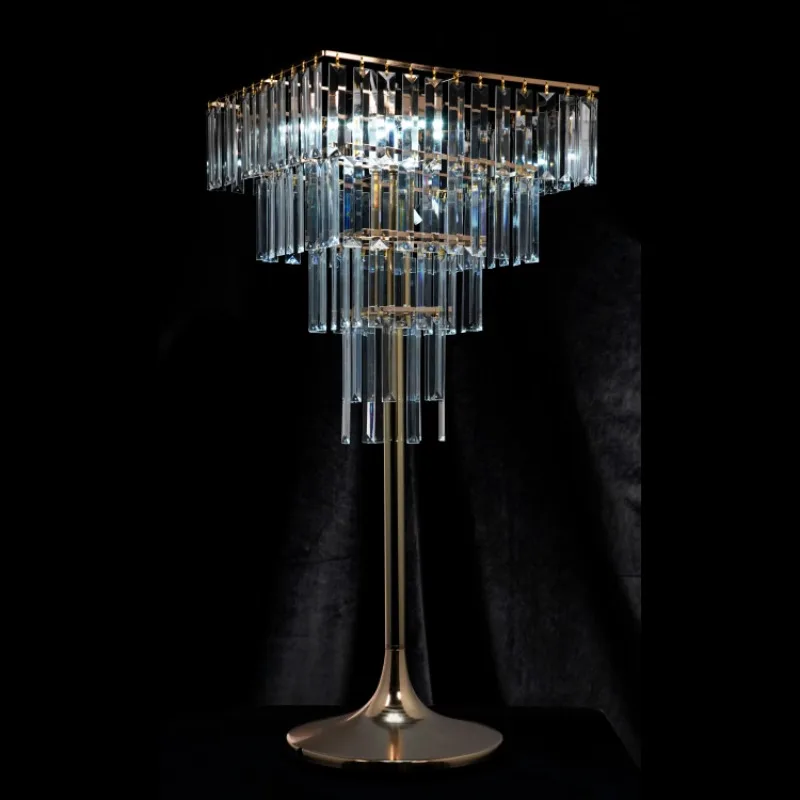 

Color Changing Gold and Silver Square Acrylic Crystal Tree Light Emitting Diode Light Wedding Table Ornament Decoration