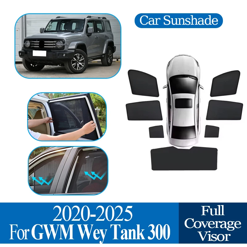

Для GWM Wey Tank 300 2020-2024 2025 анти-УФ автомобильная магнитная сетка солнцезащитный козырек солнцезащитный козырек защита конфиденциальности автозапчасти