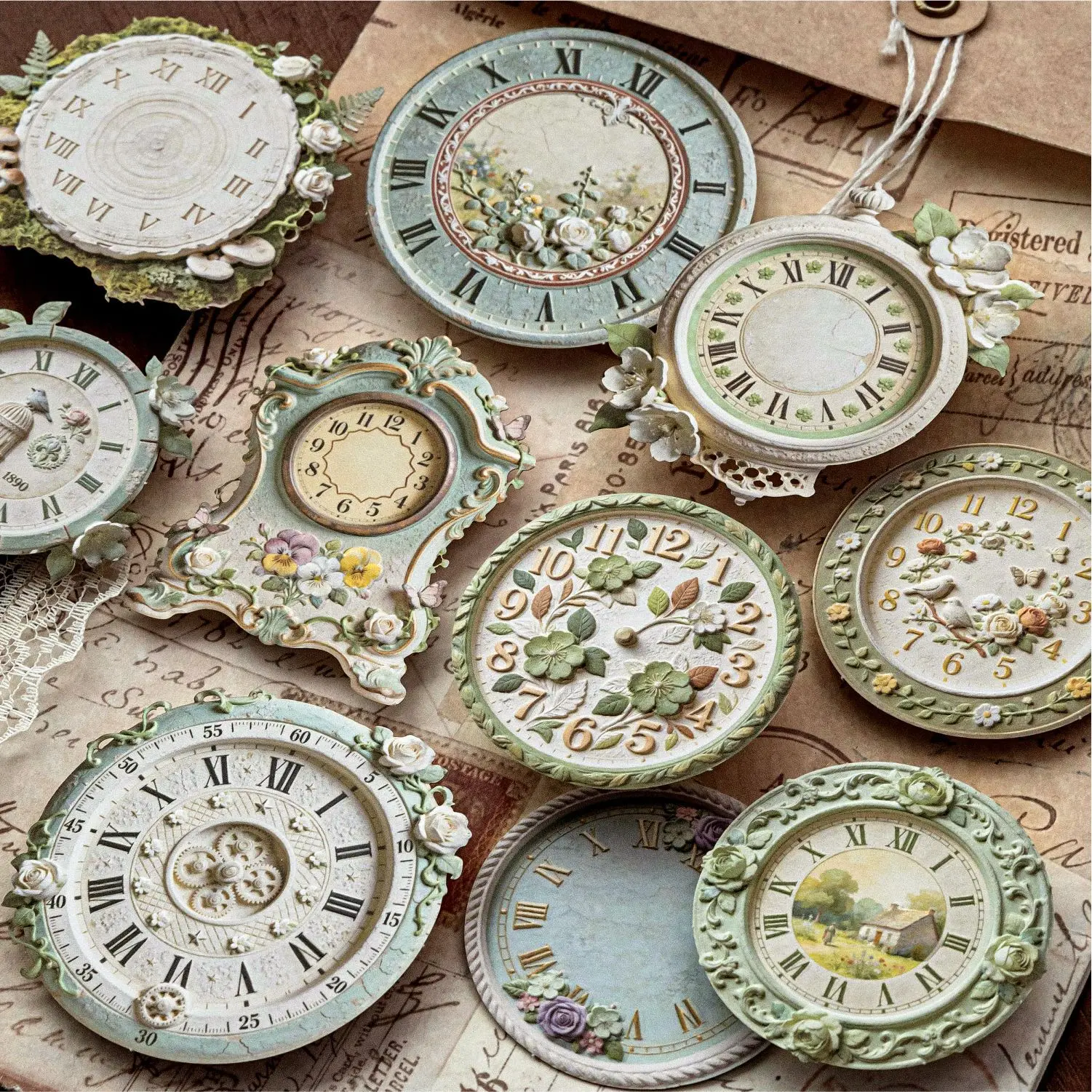 10pcs/1lot Kawaii Stationery Stickers Garden Clock Junk Journal Diary Decorative Mobile Sticker Scrapbooking DIY