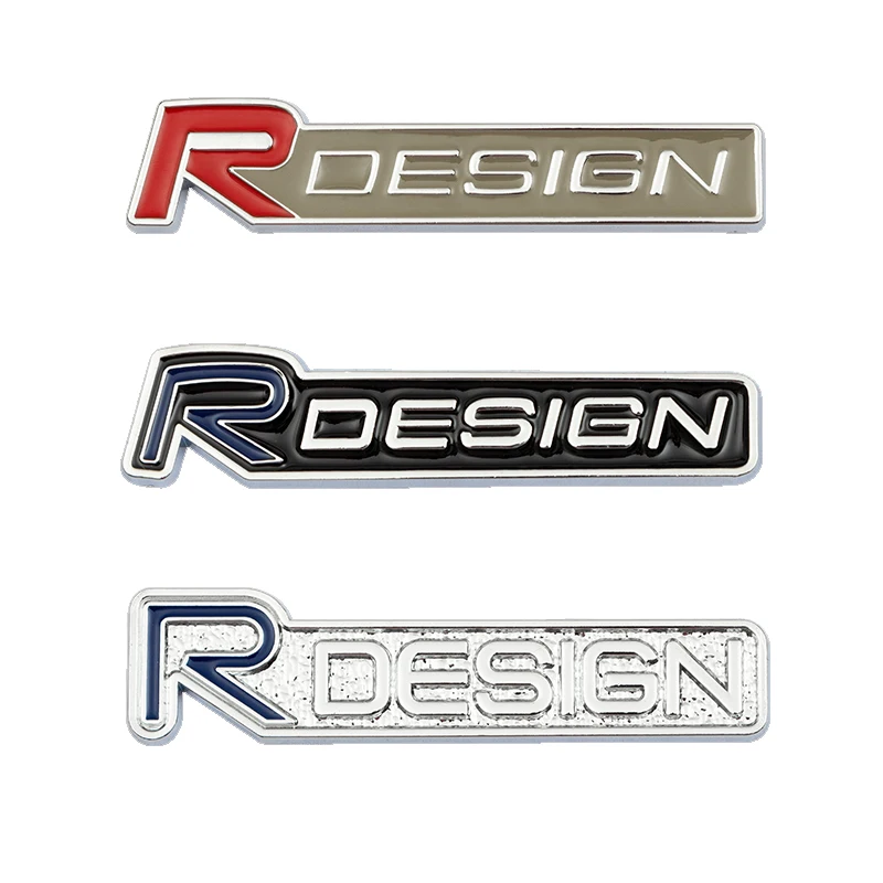 3D Chrome Metal Car R Design Letter Logo Rear Trunk Badge Emblem Sticker For Volvo V40 V60 XC60 XC40 V50 V60 C30 Accessories