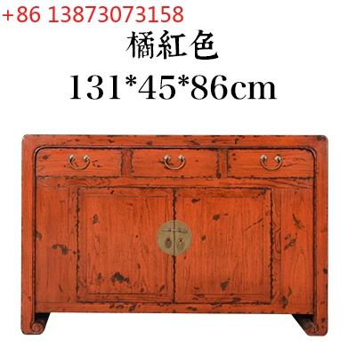 Chinese style three pumps and two doors, old retro dining side/entrance/storage wine cabinet