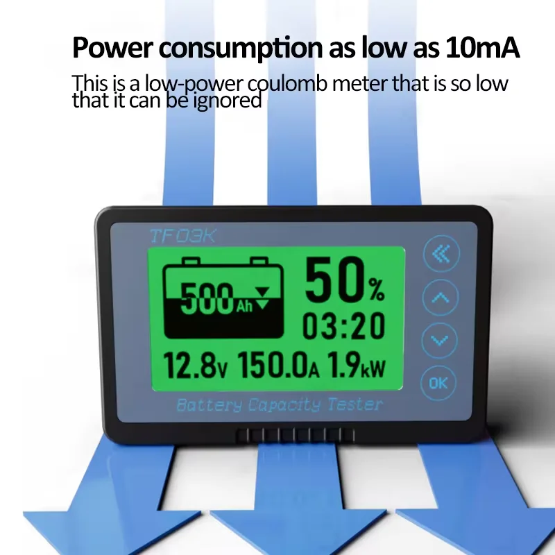 TF03K Coulomb Meter Electric Car Touring Battery Level Indicator Voltmeter Capacity Detector 8-120V 50A 100A 350A