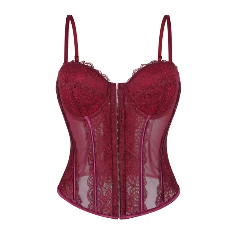 

Women Push Up Bra Sexy Lace Corset Bustier Summer Mesh Party Lingerie Going Out Slim Crop Top Vest