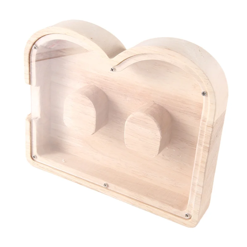 AS95-1 PZ Barattolo di risparmio con lettere in legno Barattolo di risparmio con alfabeto inglese Barattolo di risparmio per monete in vetro trasparente B