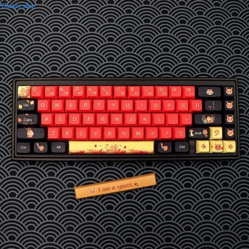 PBT XDA Profile Keycaps SQUIRREL DIARY 139-key Keycap Set for Gaming Mechanical Keyboards MX-Switches DIY DYE-SUB X37A