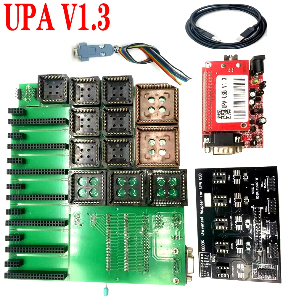 UPA V1.3 UPA Usb Programmer  Key Programmer Diagnostic-tool UPA-USB Main Unit Black Universal Adapter Large Board