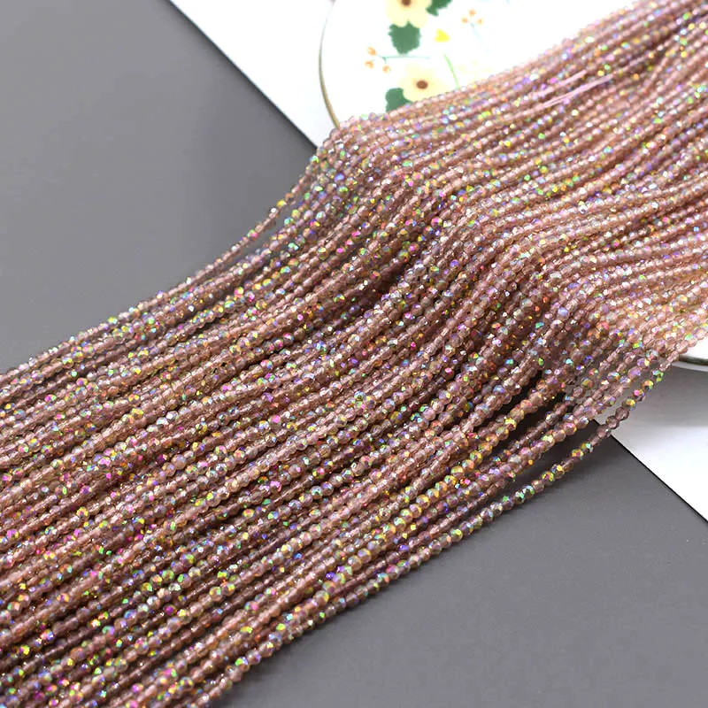 2mm 195 Stück/Beutel 45 Farben Kristallglasperlen Facettierte Runde Glasperlen für Schmuckherstellung DIY Armbänder Zubehör