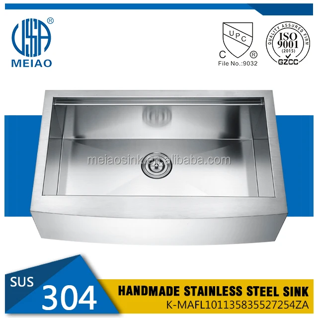 New Farmhouse - Style Single - Bowl Kitchen Sink, SUS304 Stainless Steel, Brushed Finish, Large Capacity for Home Use