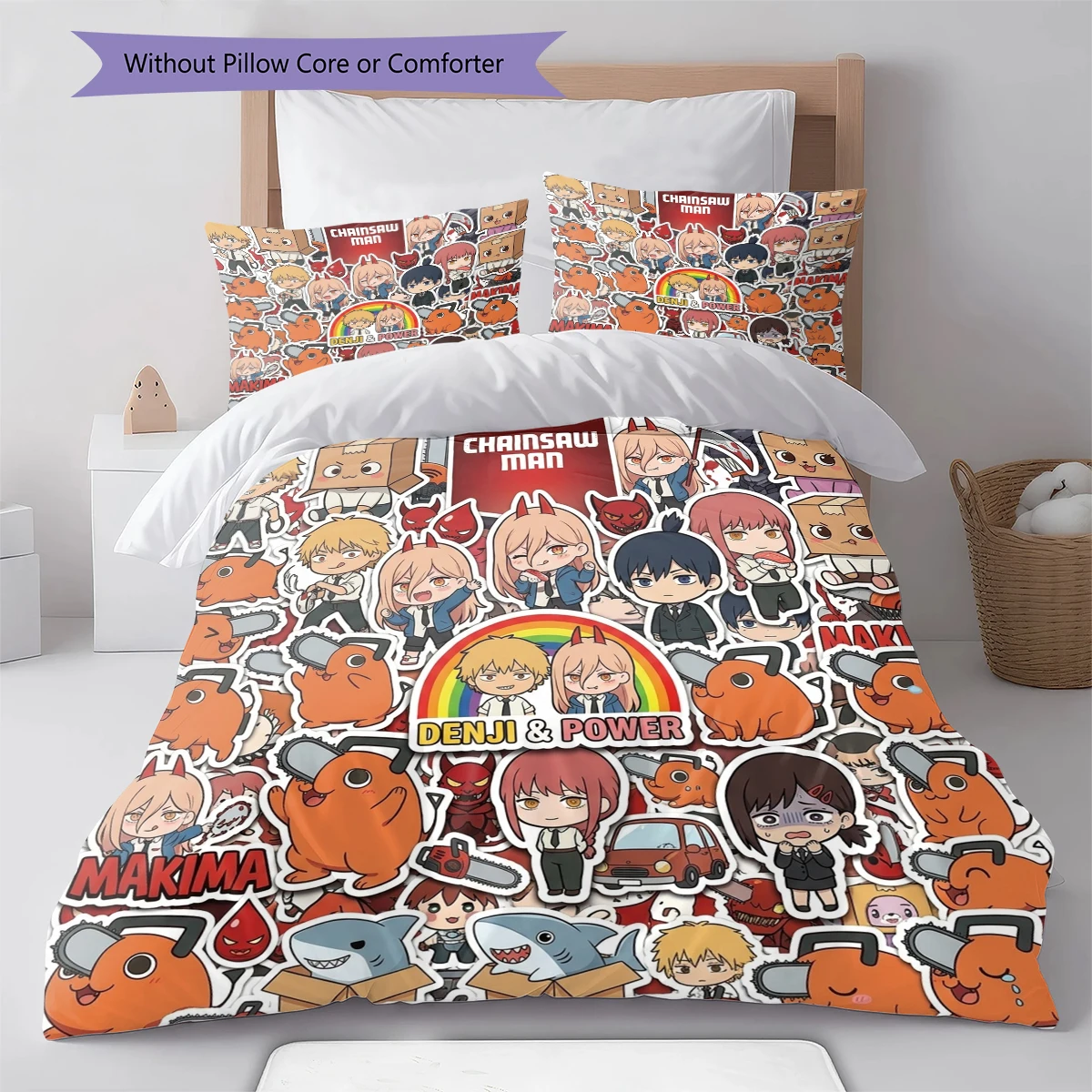 Chainsaw Man Duvet Cover Comfortable Soft, Children Bedding Gift Set, Extra Large  Various Sizes -HE12