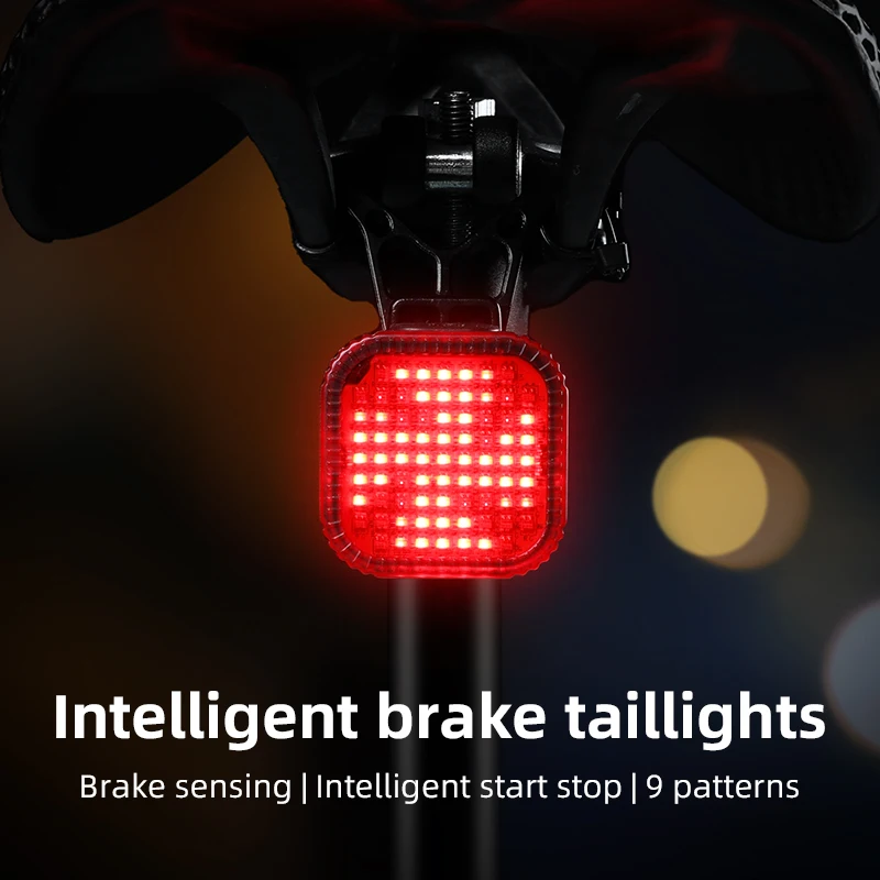 أضواء خلفية للدراجة USB شحن ليلة ركوب الدراجات الجبلية الطريق الدراجة المصابيح الخلفية أضواء تحذير الفرامل معدات إضاءة ركوب الدراجات #5
