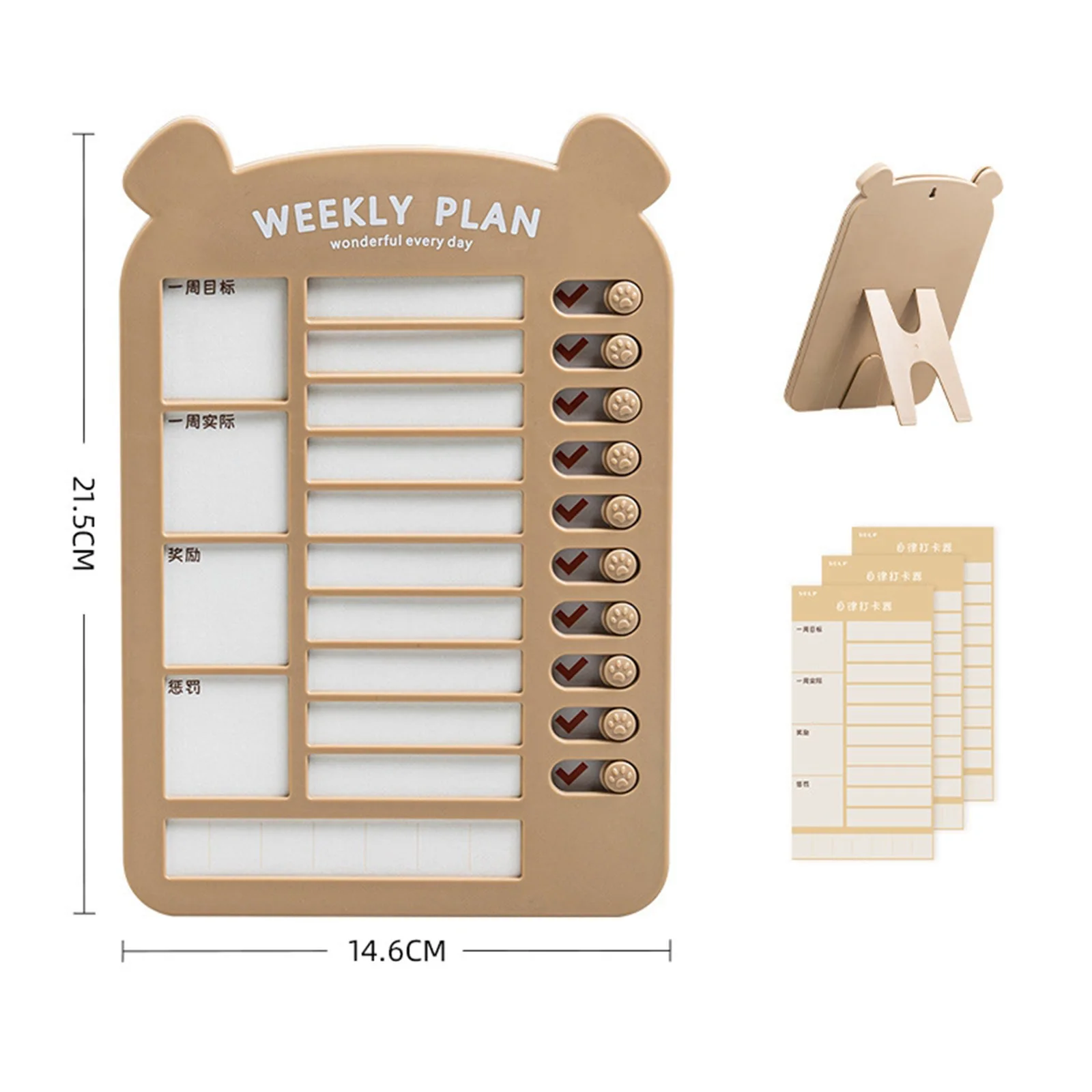 Detachable List Board Daily Task Planning Board with Blank Card Paper Planner Board Chart Memo for RV Home Office