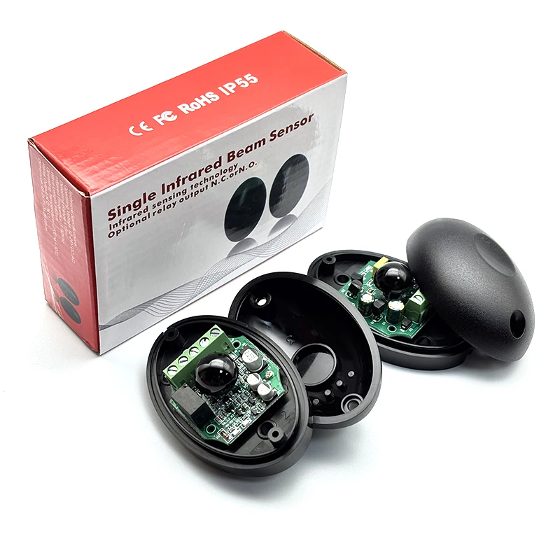 Sensore fotoelettrico attivo a infrarossi a raggio singolo IP55 Rilevatore di ostacoli impermeabile Sistema di allarme antifurto per cancelli automatici