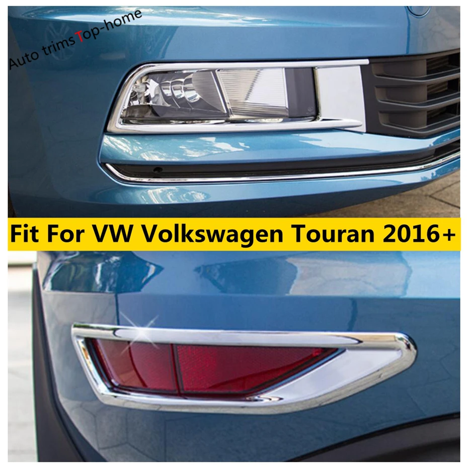 

Chrome Front Fog Lights Lamps Decoration Frame Cover Trim Exterior Accessories Fit For VW Volkswagen Touran 2016 - 2022