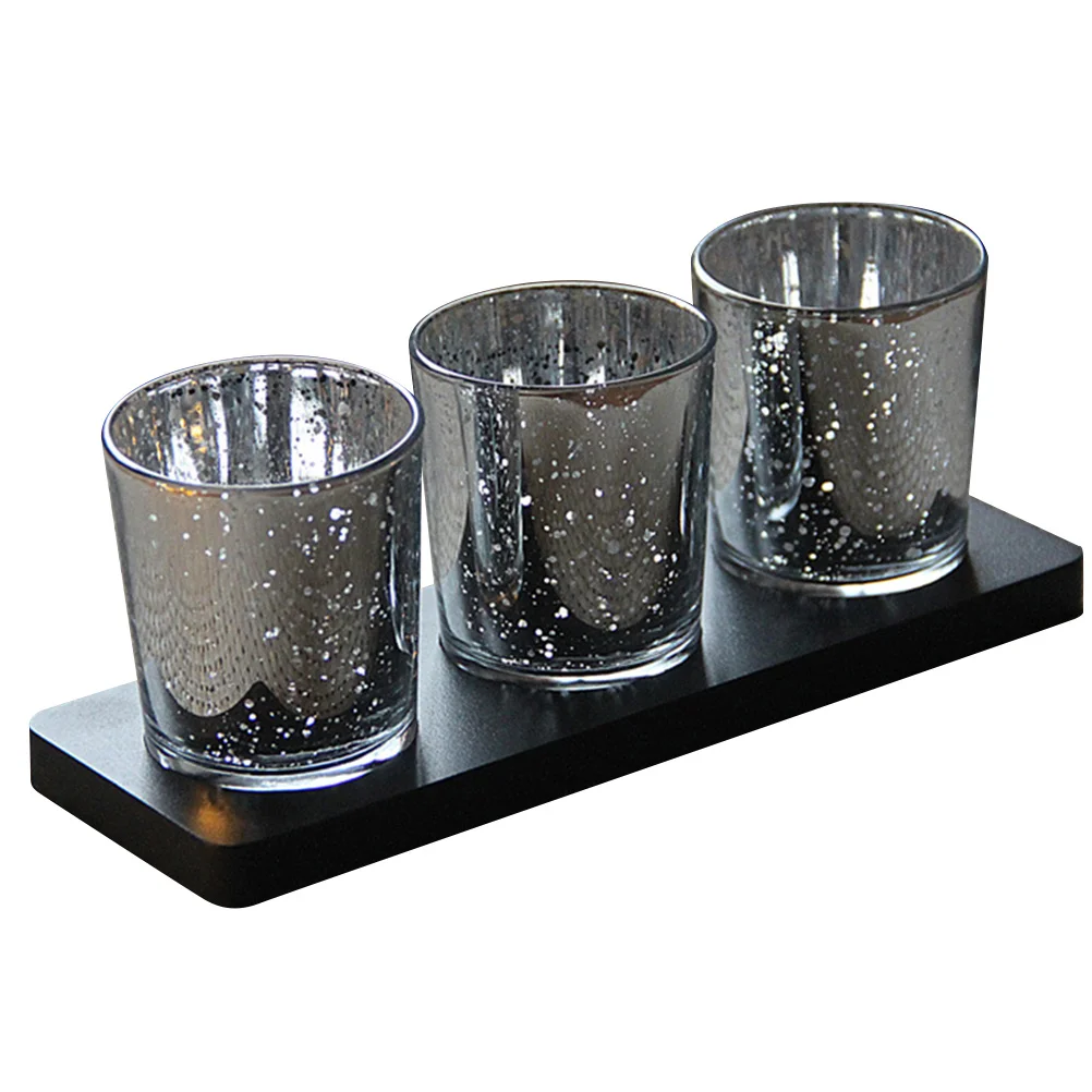 

Golden Sparkled Glass Holder Tea Light Votive for Wedding Bar Home Decoration Speckled Holder