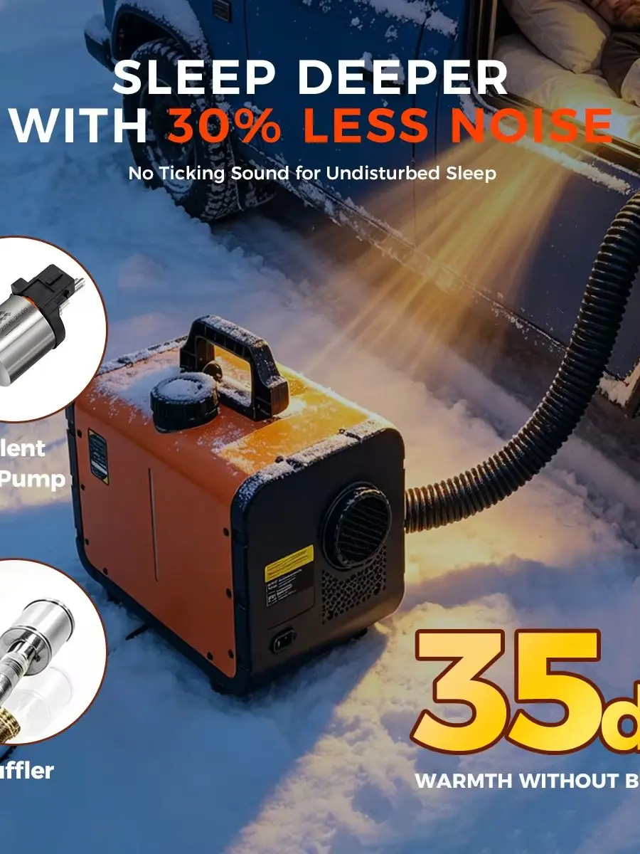 8KW WiFi APP-Steuerung LCD-Bildschirm Kabellose Fernbedienung 5500m Höhenmodus Diesel-Luftheizung 12V/24V Leiser Standheizer für Auto, Wohnmobil, Boot, Camper