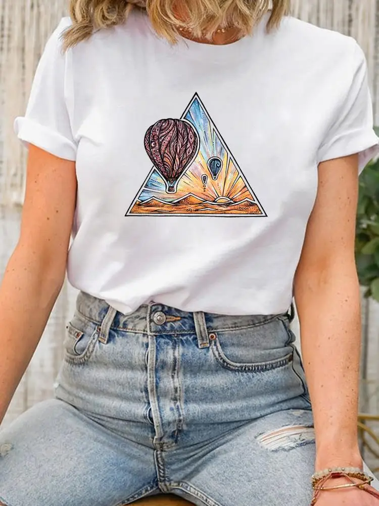 Camiseta de manga corta con estampado de mariposa para mujer, Camiseta estampada de los 90, ropa de moda para primavera y verano