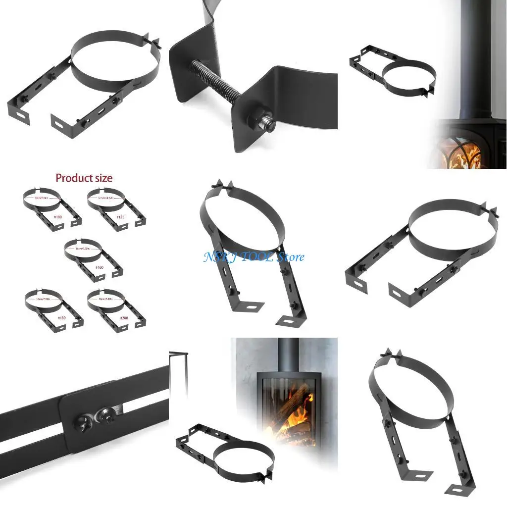 L8RC High Strength Chimney Pipe Brackets Adjustable Stainless Steel Wall Support