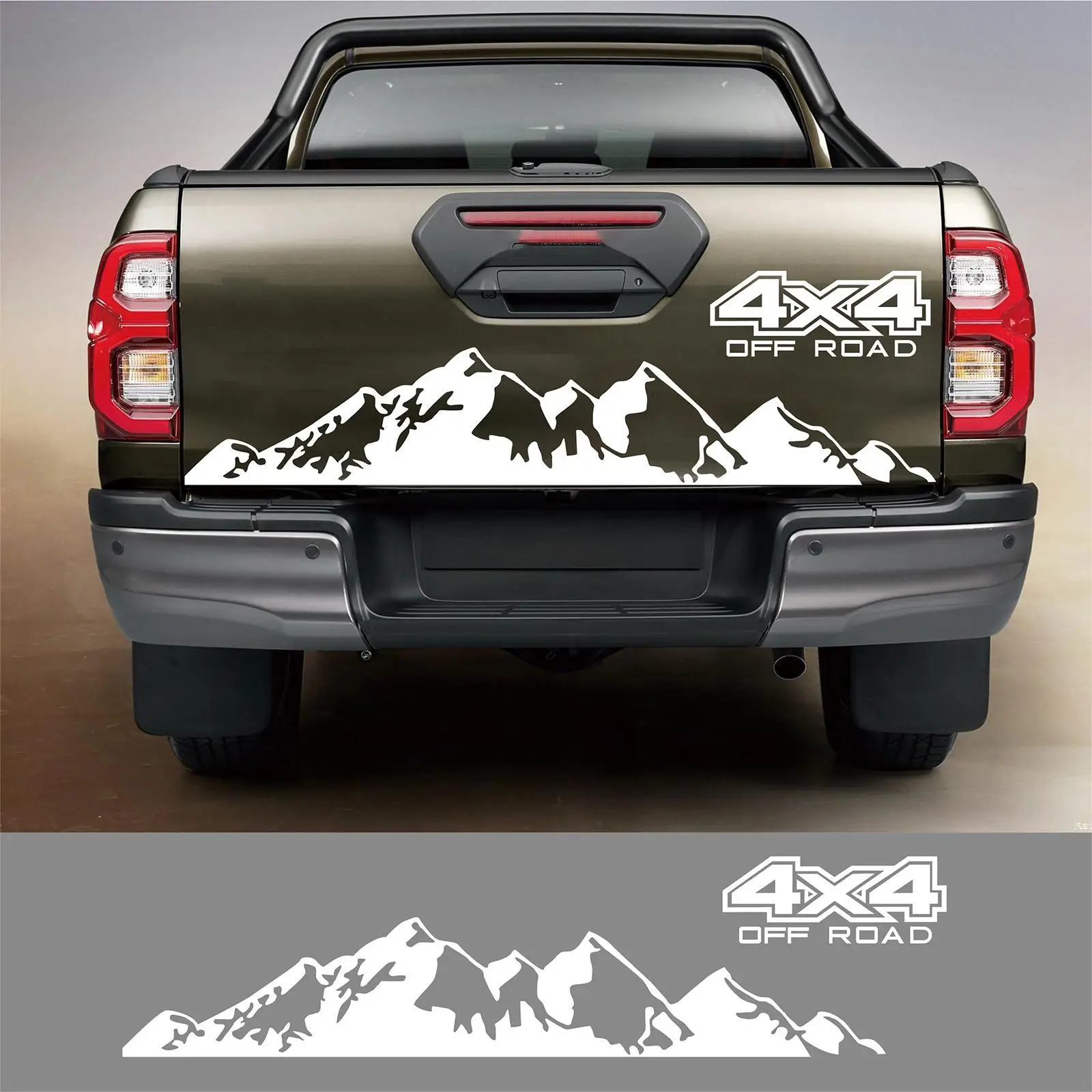 Truck Tailgate Decal Sticker 150CM 4X4 Mountains Landscape Graphic Vinyl Stripe Decoration Sticker for Pickup Off Road SUV