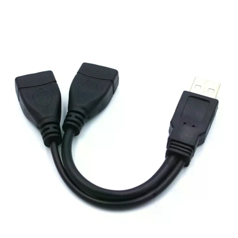 USB 2.0 Splitter Y Cable 1 Male to 2 Female Extension Cord Power Adapter Converter for PC Car Data Transmission Charging Cable