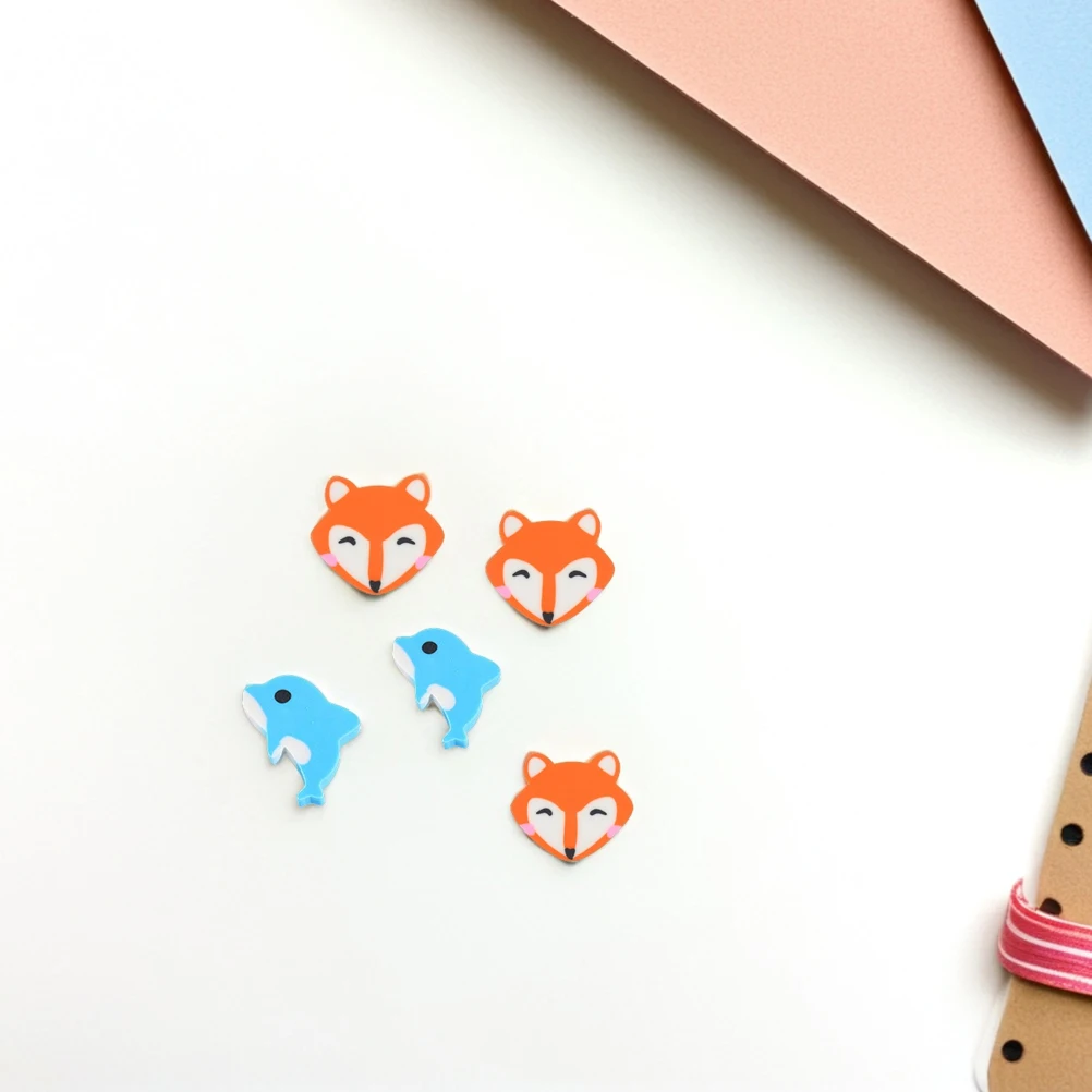 1 Set untuk Pensil Tanda Berwarna Hadiah Siswa Penghapus Hewan Kartun Mini Penghapus Sketsa Portabel Mini Massal TPR