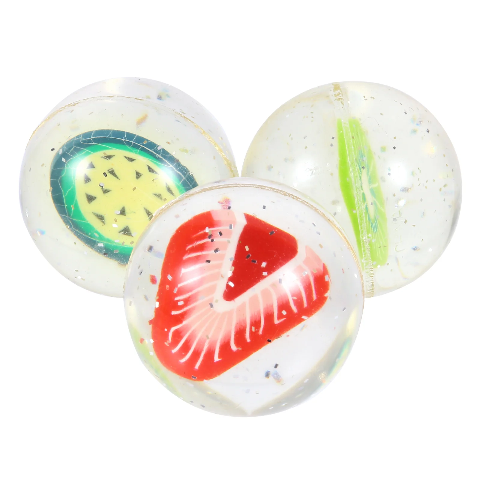 

3 Pcs Stretchy Toys Clear Jumping Balls Bouncing Fruity Child Bouncy Party Favors Bounce