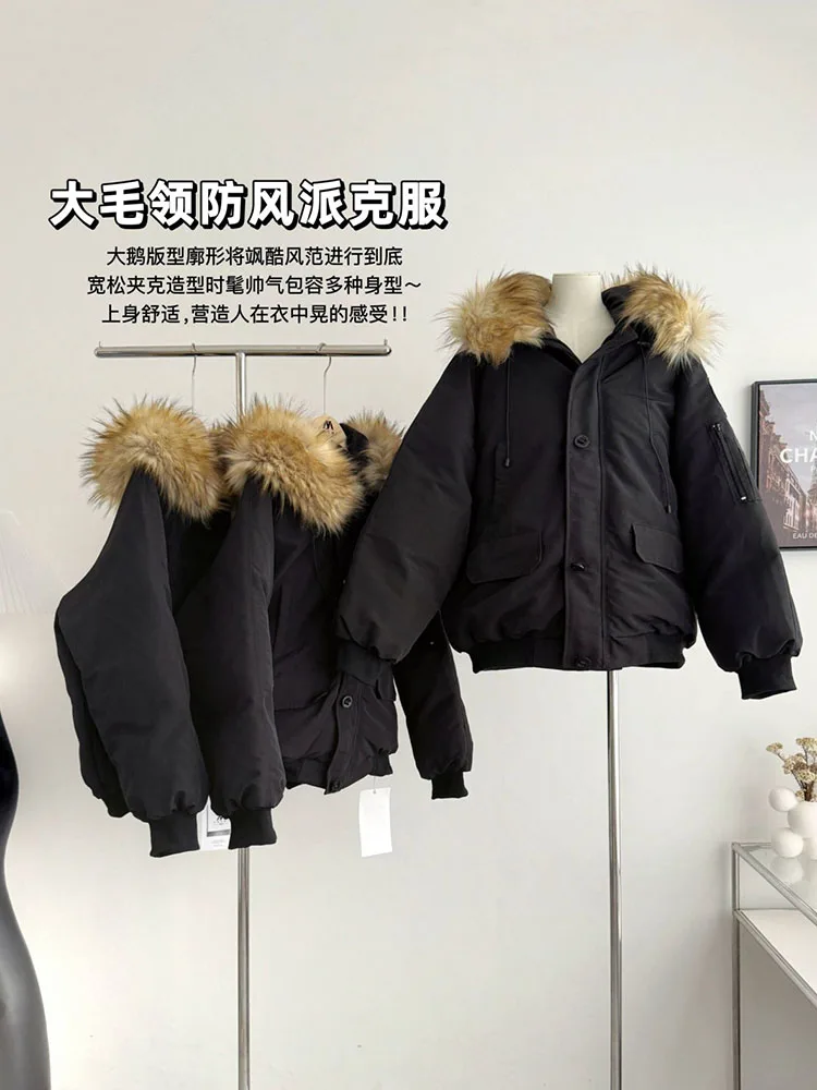 New Design Winter Black Outerwear Thicken Warm Coat Down Jacket  Classical Women Fashion Coat Single Breasted Streetwear Gothic