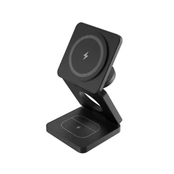 15W 3 in 1 Magnetic Foldable Wireless Charger Fast Aluminum Charging Stand for iPhone 12/13/14/15/16 Mini/Pro/Pro Max