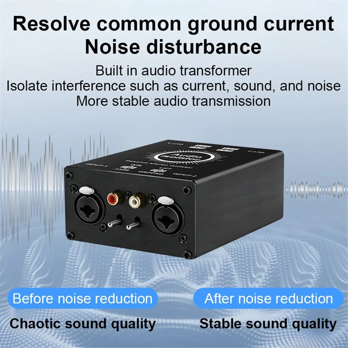 Audio Isolator 6.35 XLR Audio Noise Filter Noise Suppressor Isolator for PC Female to Male Common Ground