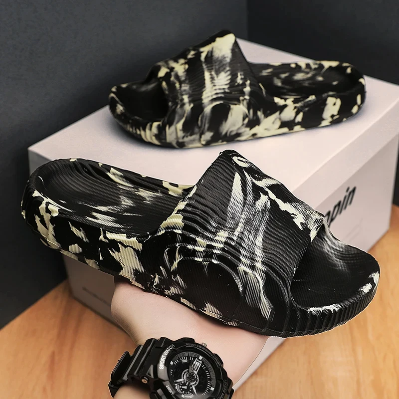 Men's Slippers Summer Indoor Home 2024 New Bathroom Anti Slip Soft Sole Slippers EVA Fashion Trend Slippers