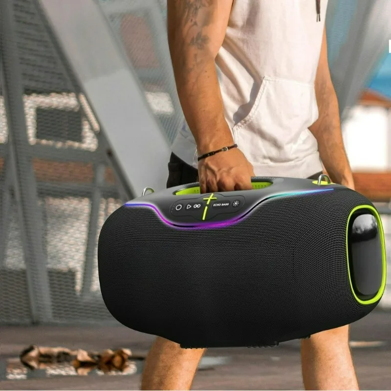 A80 Subwoofer Portable RGB Speaker IPX6 Waterproof Mini Microphone Rechargeable Battery Bluetooth Speaker
