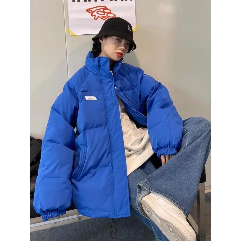 

American Sle High-End Color Bread Coat Women's Winter New Loose BF Trendy Brand Thiened Stand Collar Cotton Jaet