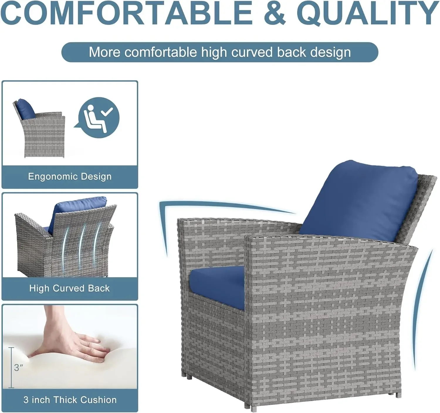 Gartenmöbel-Set, 4 Stück Terrassen möbel Schnitt Korb Outdoor-Set, Rattan Outdoor-Sofa