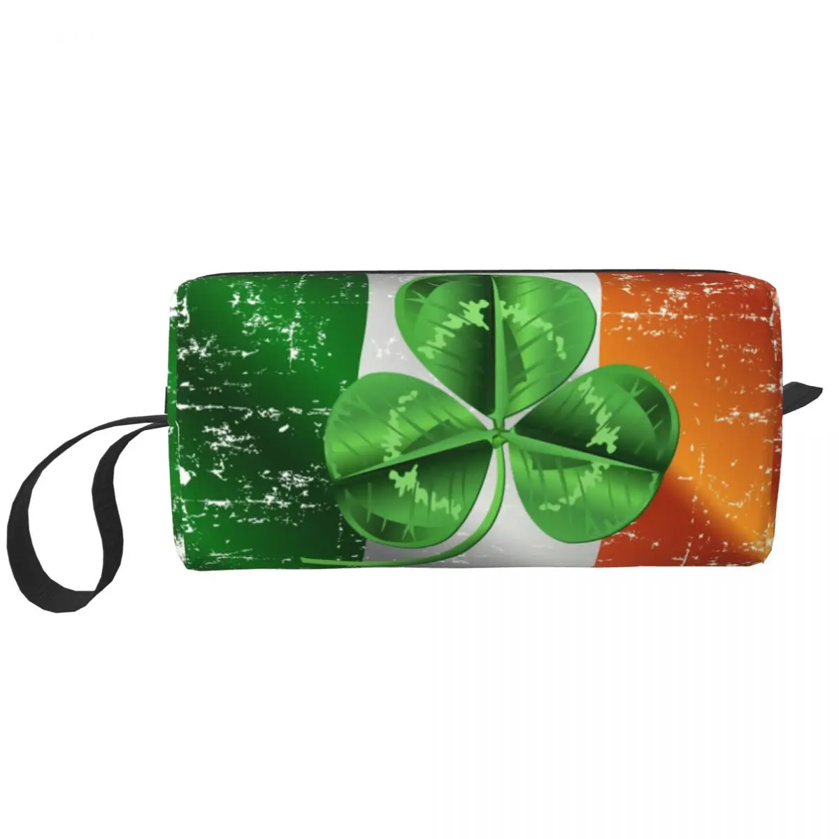 Fashion Irish Shamrock Ireland Flag Travel Toiletry Bag Women St Patricks Day Cosmetic Makeup Organizer Beauty Storage Dopp Kit