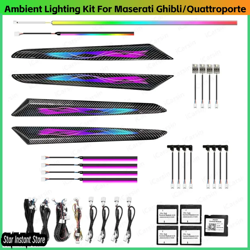 

Обновление 256 цветов светодиодное освещение салона автомобиля для Maserati Ghibli/Quattroporte декоративные аксессуары