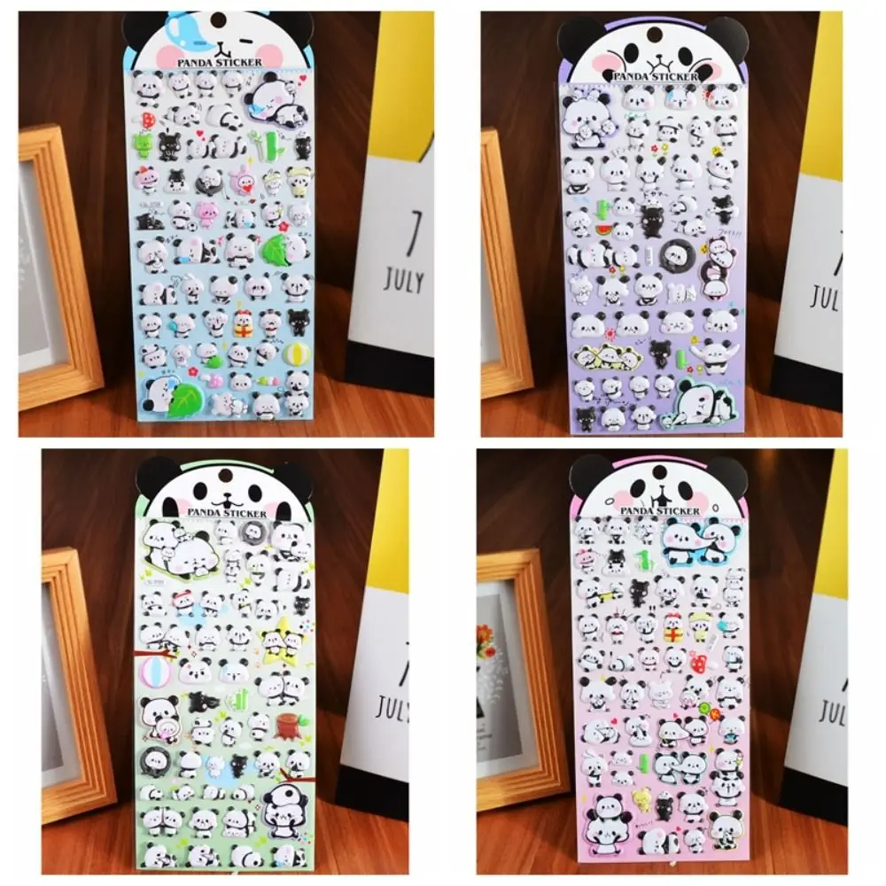 

Gift Box Panda Sticker Strawberry Bear Waterproof Panda Bubble Sticker Cute Children's D PVC Bubble Sticker