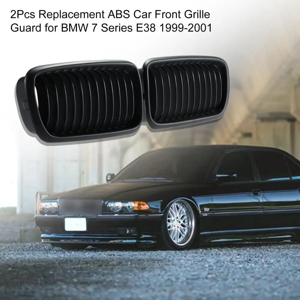 2Pcs Replacement ABS Car Front Grille Guard 51138125811 51138125812 for BMW 7 Series E38 1999-2001