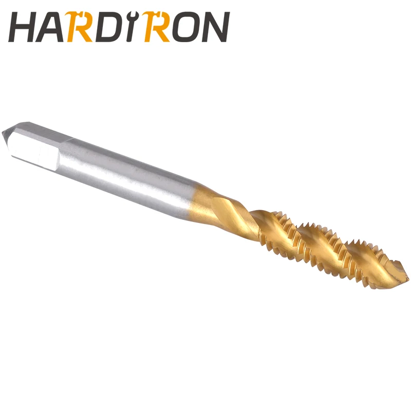 Hardiron M2 Spiral Flute Tap, HSS Titanium coating M2x0.4 Spiral Flute Plug Threading Tap 